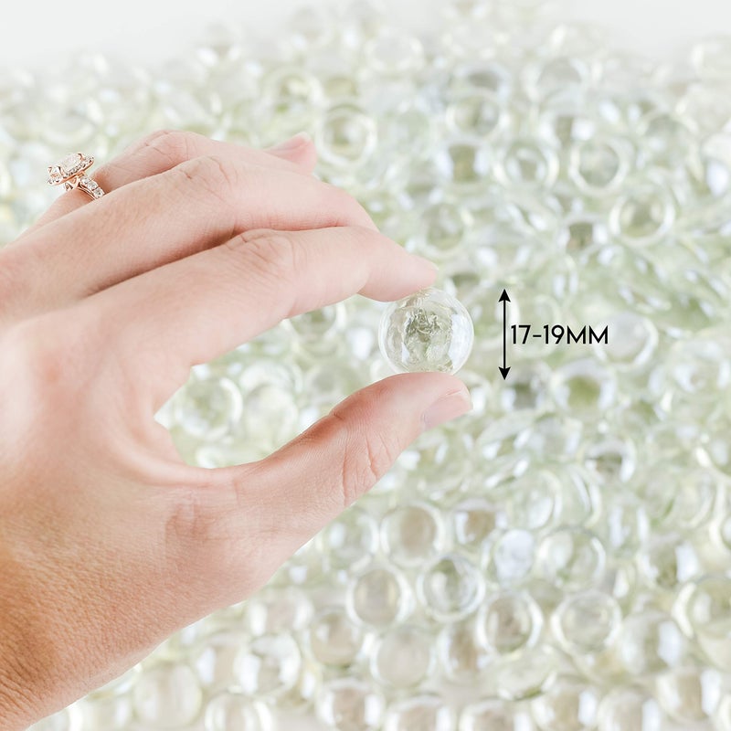 Galashield Glass Flat Clear Marbles Glass Pebbles Gems for Vase Fillers Stones Rocks (5 lbs Bag / 500-600 Stones) - Image 3